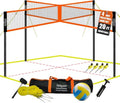 Zdgao 4-Way Cross Volleyball & Badminton Net Combo displaying innovative 4-way square layout on lawn
