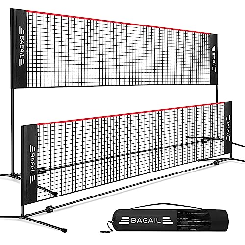 BAGAIL Portable Height-Adjustable Sports Net set up on backyard lawn for recreational sports